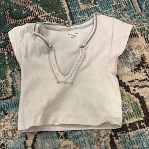 Kids White Ribbed Top